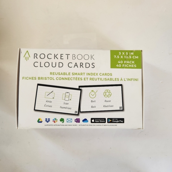 rocketbook Other - Rocketbook Cloud Cards Eco-Friendly Reusable Index Note Cards 40 pack NEW In Box